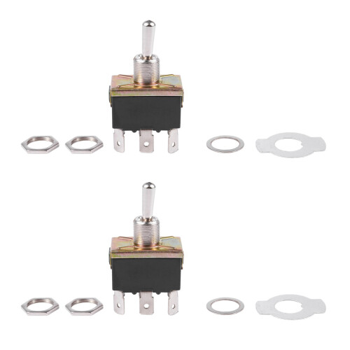 2X AC 250V/10A 125V/15A DPDT 3 Position /OFF/ 6 Pins Toggle  Black+Silver