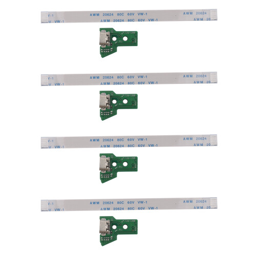 4X for  PS4 Controller USB Charging Port Socket Board JDS-055 5TH V5 12 Pin Cable