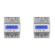 2X 3 Phase 4 Wire Meter 220/380V 5-80A Consumption KWh Meter DIN Rail Installation Digital Power Meter
