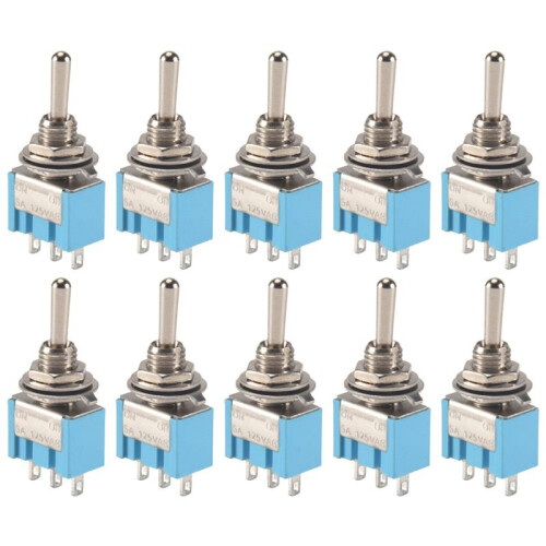 40Pcs SPDT  Toggle  3-Pin 2 Position / Miniature Toggle  6A 125V AC Toggle  MTS-102 2