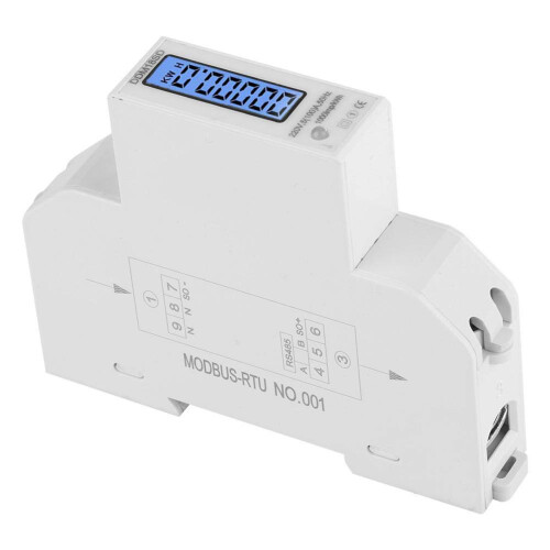 3X 5-100A 220V  Meter Single Phase RS485 MODBUS Protocol LCD Backlit Display Din Rail Watt Meter  Meter 1