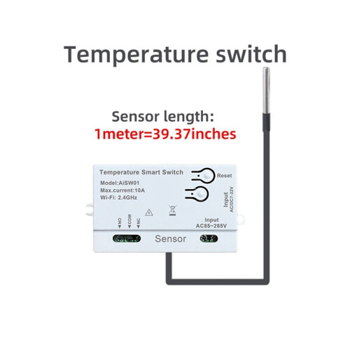 2X Tuya WiFi Temperatuursensor 2.4G WiFi Temperatuursensor   met 1M Temperatuursonde 2