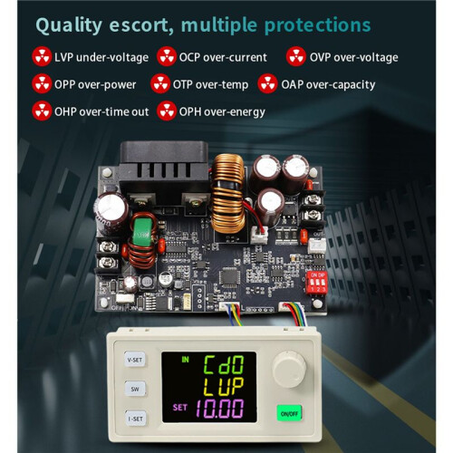 2X XY6020LV CNC Adjustable  Power Supply Constant Voltage Constant Current Maintenance 20A/1200W Step-Down Module 2