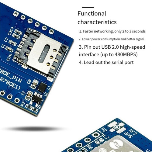 2X 4G Module Luat Air780E Full Netcom Module  IoT Serial Communication Data Transmission DTU Multifunction Module 1