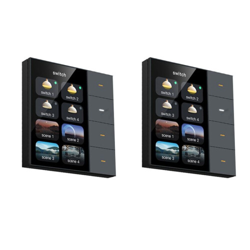 2pc 3.5Inch  Wall  Touch Screen 4 Groups  8-Way Scene  Sensor Dimming  Curtain Tuya Zigbee A