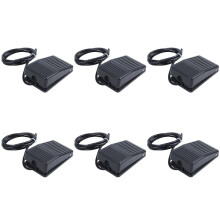 6X AC 250V 10A SPDT NO NC Antislip Plastic Momentary Power Foot Pedal  Black