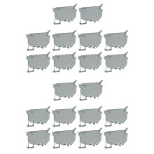 UK5-HESI UK5RD Without LED DIN Rail Fuse Terminal Base Disconnect Terminal Block Screw Clip (Pack of 20Pcs,Grey)