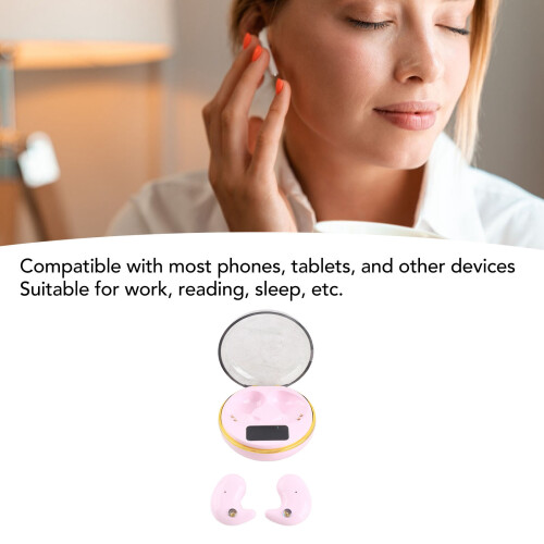 Pink Bluetooth Earbuds with 5.3 Bluetooth, 5h Play, 300mAh Charging Case 2