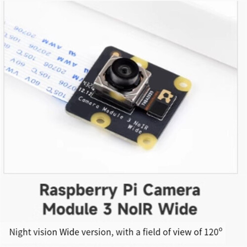 For Raspberry Pi Camera Module 3 Wide NoIR IMX708 11.9MP 120 Field Angle for Raspberry Pi 4B/3B+/3A+/3B/2B/B+/A+