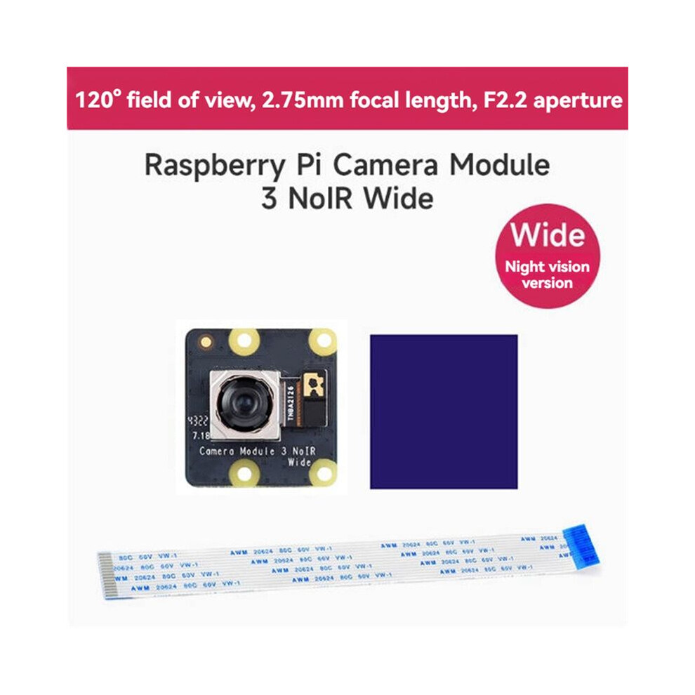 Raspberry Pi Camera Module Hd For Raspberry Pi Camera Module 3 Wide NoIR IMX708 11.9MP 120 Field ...