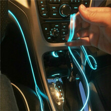 5X 6 en 1 RGB LED Luz de Atmósfera del Coche Luz Ambiental Interior Tiras de Fibra Óptica Luz por App Control Música DIY 8M Fibra