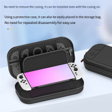 2 Protective Carrying Case with Game Cards Slots Portable EVA Bag Storage Space for  2 Accessories B