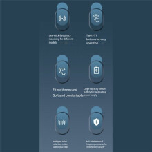 Wireless Intercom Thin Ear-Hook Small 1000 Meters USB for Beauty Salon Hair Salon Restaurant