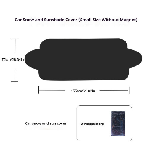 (Black, Small) Car Windshield Snow Cover with Heat Insulation 1