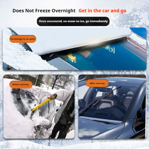 (Black, Small) Car Windshield Snow Cover with Heat Insulation 2