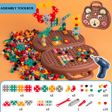 (Electric Belt Drill) Kids Electric Screw Toolbox - Montessori STEM Toy Set (50 chars)
