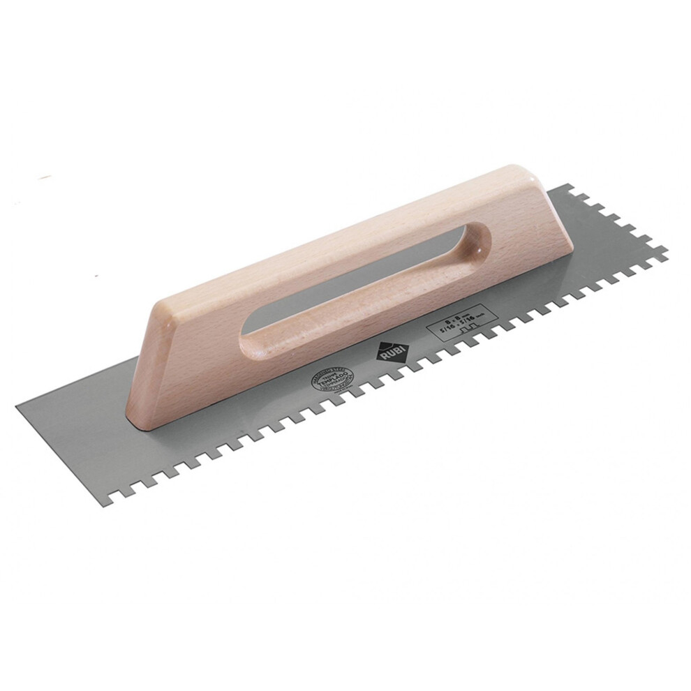 Rubi Tiling Tools Notched Steel Trowel Wooden Handle 19In 5063750499680