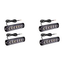 LED Emergency Strobe Lights, Amber 6 LED Strobe Warning Emergency Flashing Light for Car Truck Off Road ATV SUV 4 Pack