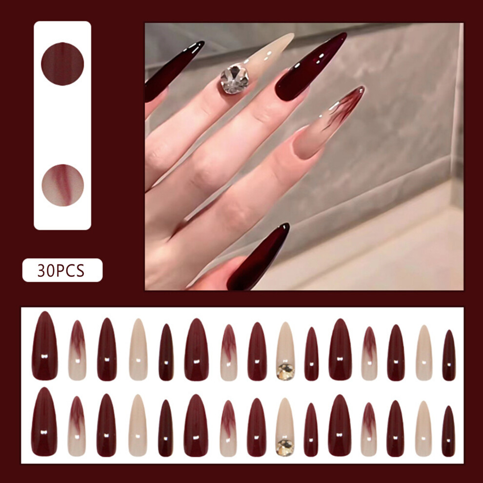 Dachuang Beauty Chic Red Resin Nails For Dress Matching
