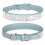 (Light Blue, L) Reflective Rhinestone Dog Collar, Durable Pet Leash 1