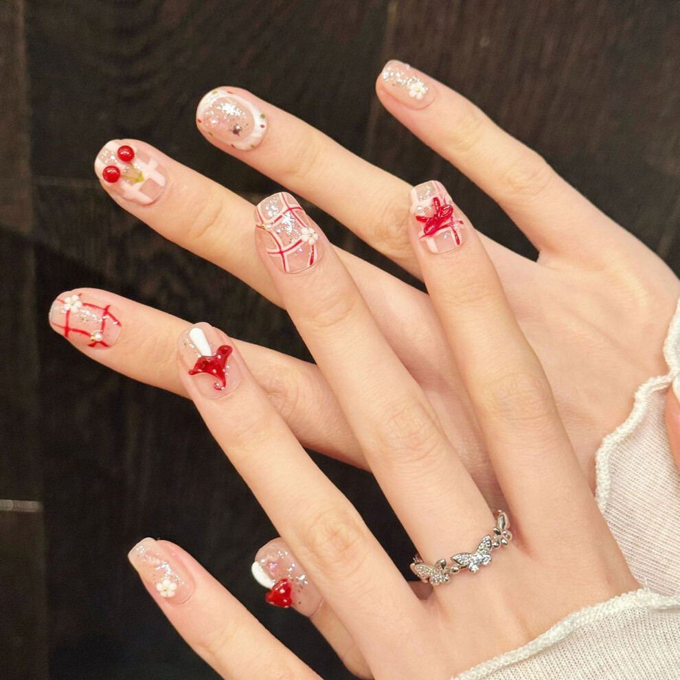 Roc-Electron (Xs) 10Pcs Bow Design Press On Nails