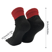 (Black black dispenser red edge) Chaussettes Anti-dérapantes 5 Doigts Course