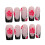 (L) 10PCS Pink False Nails with Black French Tip 2