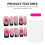 (L) 10PCS Pink False Nails with Black French Tip 6