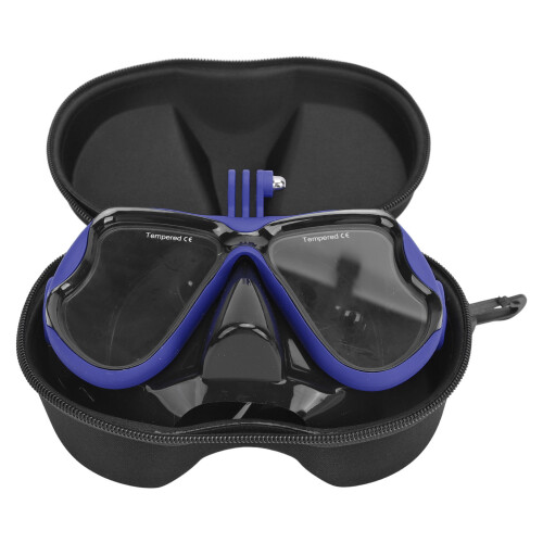 Professional Diving Action Camera Goggles with Tempered Lens, Blue