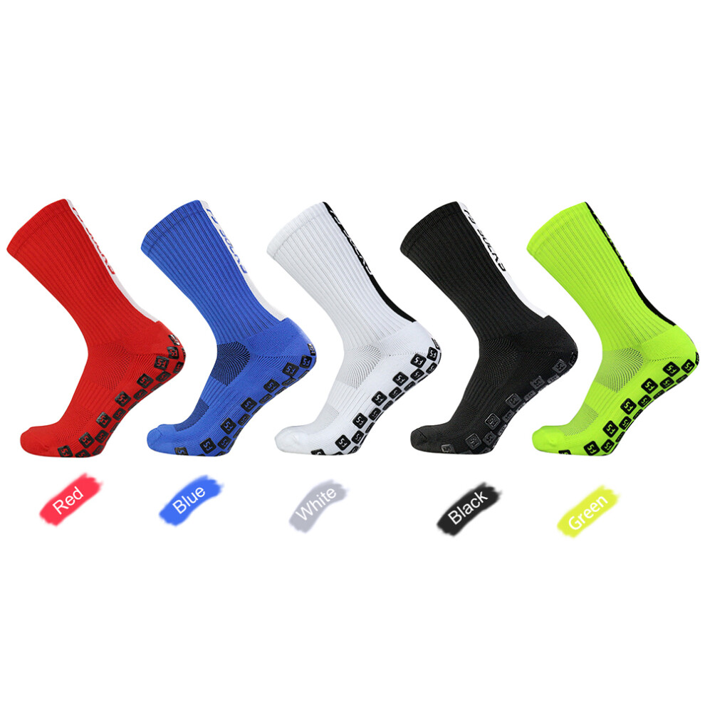 5 Pairs Non Slip Sport Soccer Socks, Moisture Wicking, Elastic, Breathable