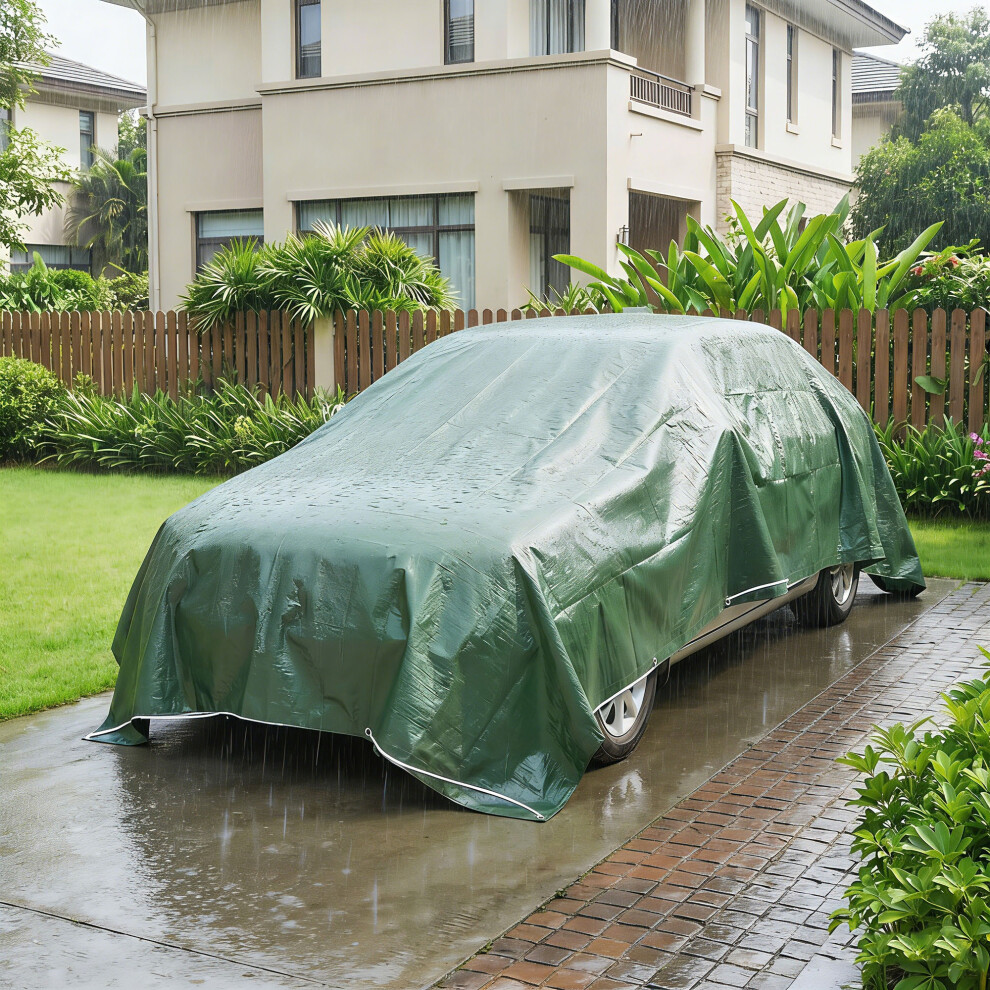 Outsunny 4 X 6M Waterproof Tarpaulin, 90Gsm Tear-Resistant Pe Tarp