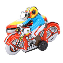 Gioco di motociclette vintage a tre ruote a carica a molla in ferro per decorazioni da scrivania