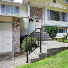 Wrought Iron Handrail Picket Stair Rail for 2-3 Step Handrail Outdoor Stairs