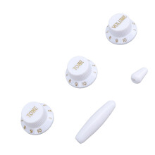 Conjunto de perillas para potenciómetros de guitarra plástico blanco 24S