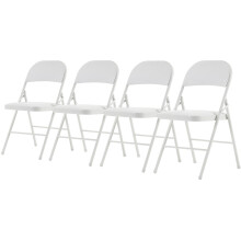 Folding Faux Leather Chairs Padded Event Seats Conference Hall Guest Seating