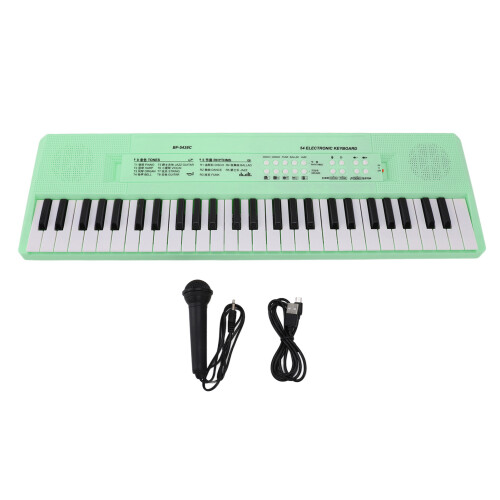 54-Key Electronic Piano Keyboard for Kids with Microphone, Green 1