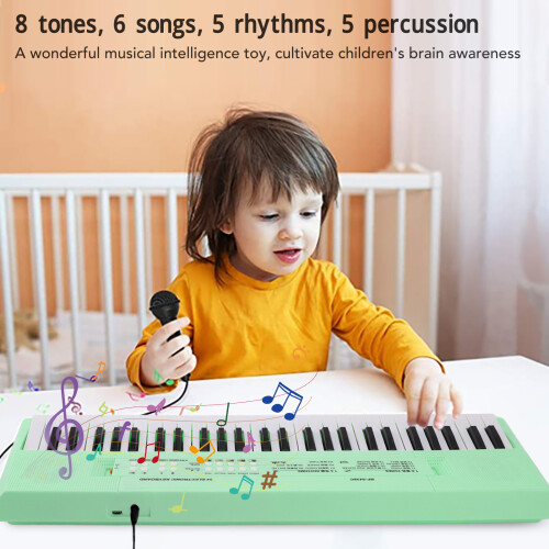 54-Key Electronic Piano Keyboard for Kids with Microphone, Green 2