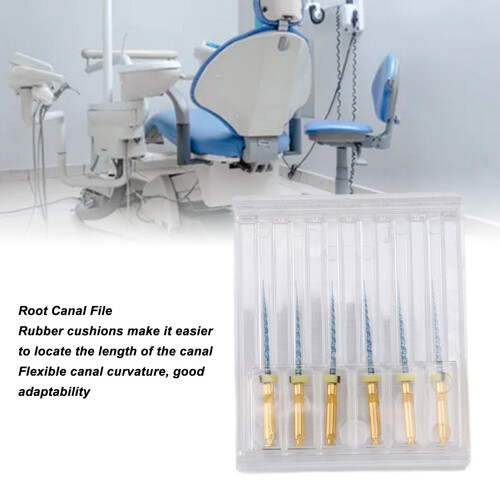 6pcs Golden Endodontic Canal Files Set, Rustproof, 0.83in Portable 2