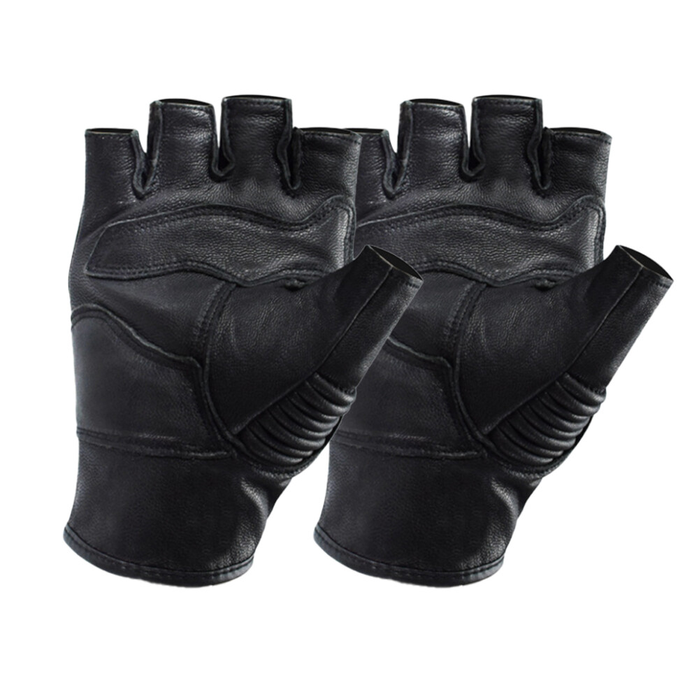 (L) GHOST RACING 1 Pair Outdoor Half-finger Gloves Shockproof Fingerless-image-OPC-PRYQVBC-NEW