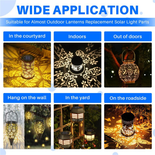 1 Pack  Solar Light Replacement Top for Outdoor Hanging Lanterns, More Powerful More  Efficient 2