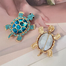 Full Diamond Turtle Brooch High-End Niche Design Rhinestone Brooch Pin European and American Brooch White