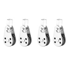 SUS316 Lifting Load Pulley Block Wheels Single Pulley Outdoor Stainless Steel Strong Pulley 4PCS