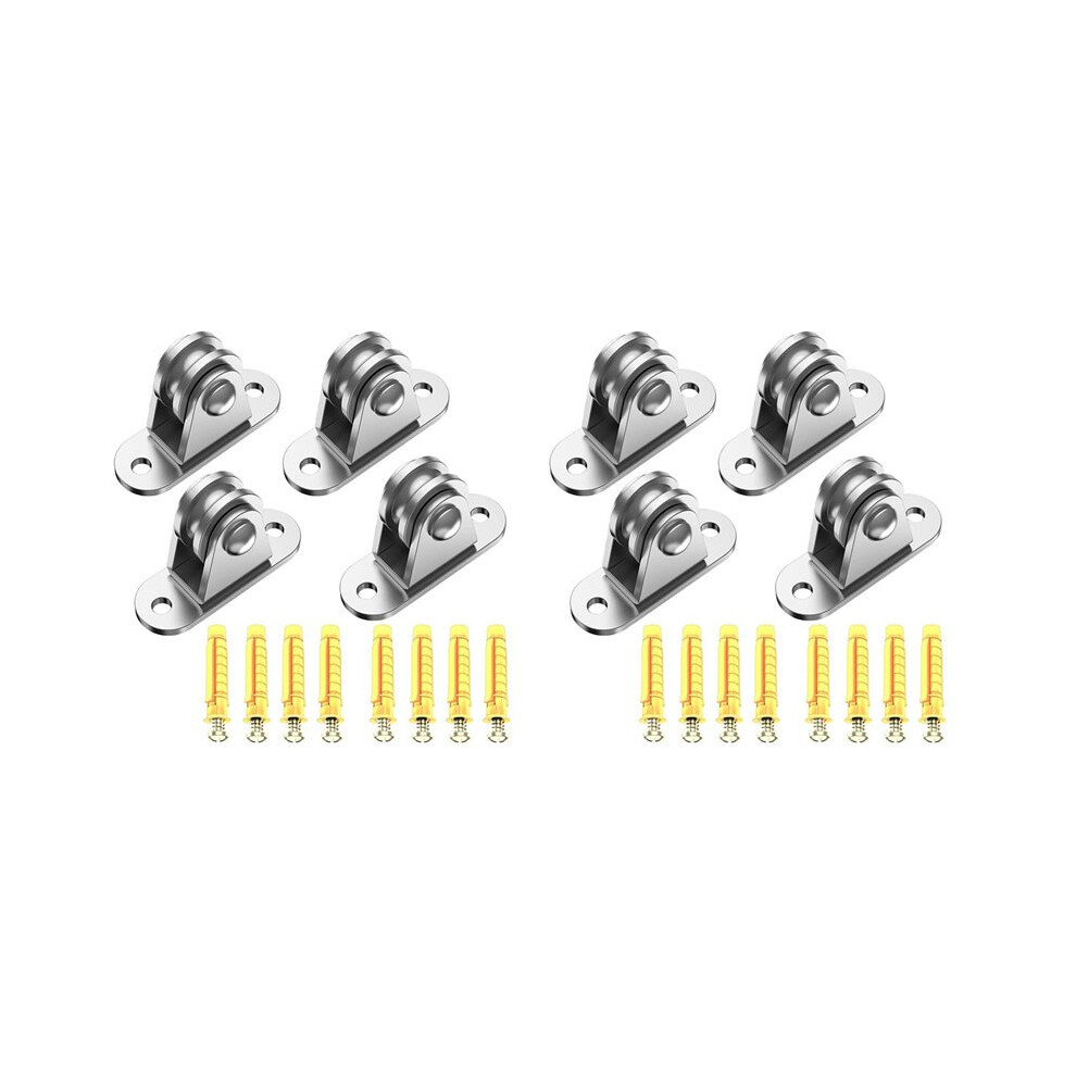 Carbon Steel Pulley Block, Small Pulley Block Silent Pulley, Material Handling And Diy Kits Moving, 8Pcs 6031094901694