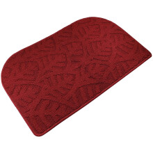 (17" x 28", Red) 17"x28" indoor mat: low-profile, absorbent, machine washable. Half-round for entryway, kitchen, bedroom, patio.