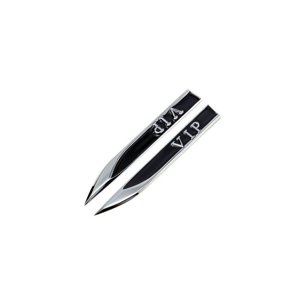 (Vip, ) 3D Car Metal Emblem Badge Sticker Side Fender Decal Trim Accessories Hot Black 4069369371462