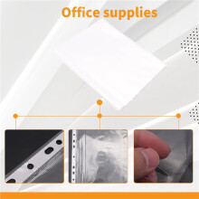 100pcs A4 PP Punched Punch Pockets Folders Filing Wallets Sleeves Bag Transparent 0.03mm