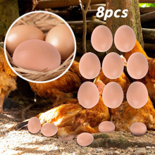 (as shown) 8PCS Fake Chicken Eggs for Nesting Box, Plastic Egg Laying Aid for Poultry Coop Farm Training & Decorative Use
