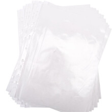 100pcs A4 PP Punched Punch Pockets Folders Filing Wallets Sleeves Bag Transparent 0.03mm
