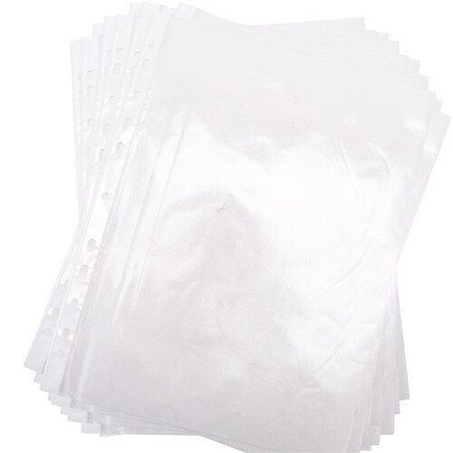 100St A4 PP Stansade Punchfickor Mappar Arkivering PlåNböCker ÄRmar VäSka Transparent 0,03Mm