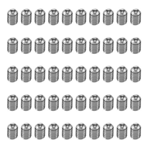 M3 x 4mm Acero inoxidable Hexagonal Socket Set Cap Point Grub Screws 50pcs